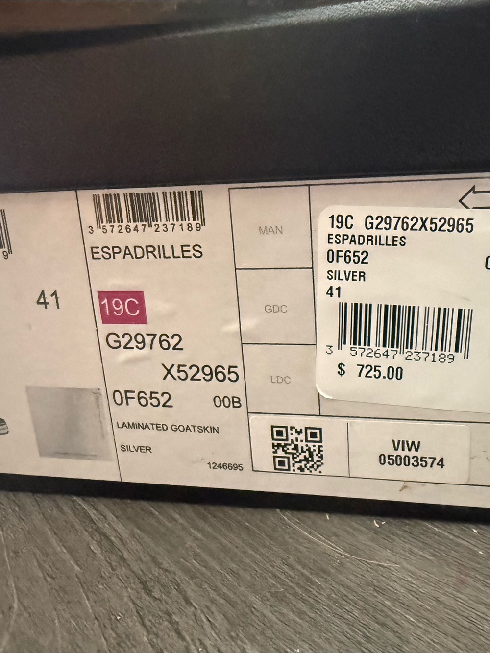 CHANEL Metallic Silver Espadrille Flats with CC Logo - Picture 5 of 5